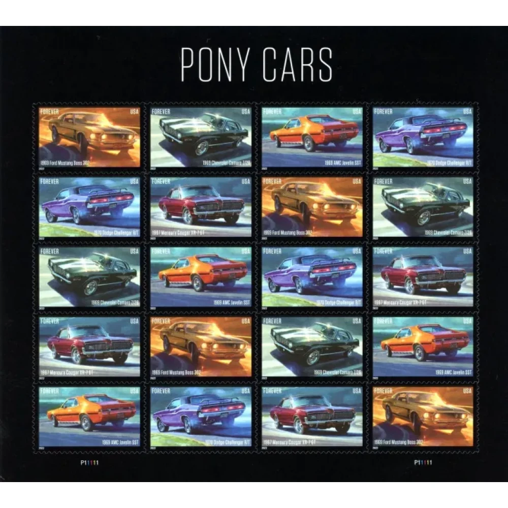 (2022) USPS Pony Cars Stamps