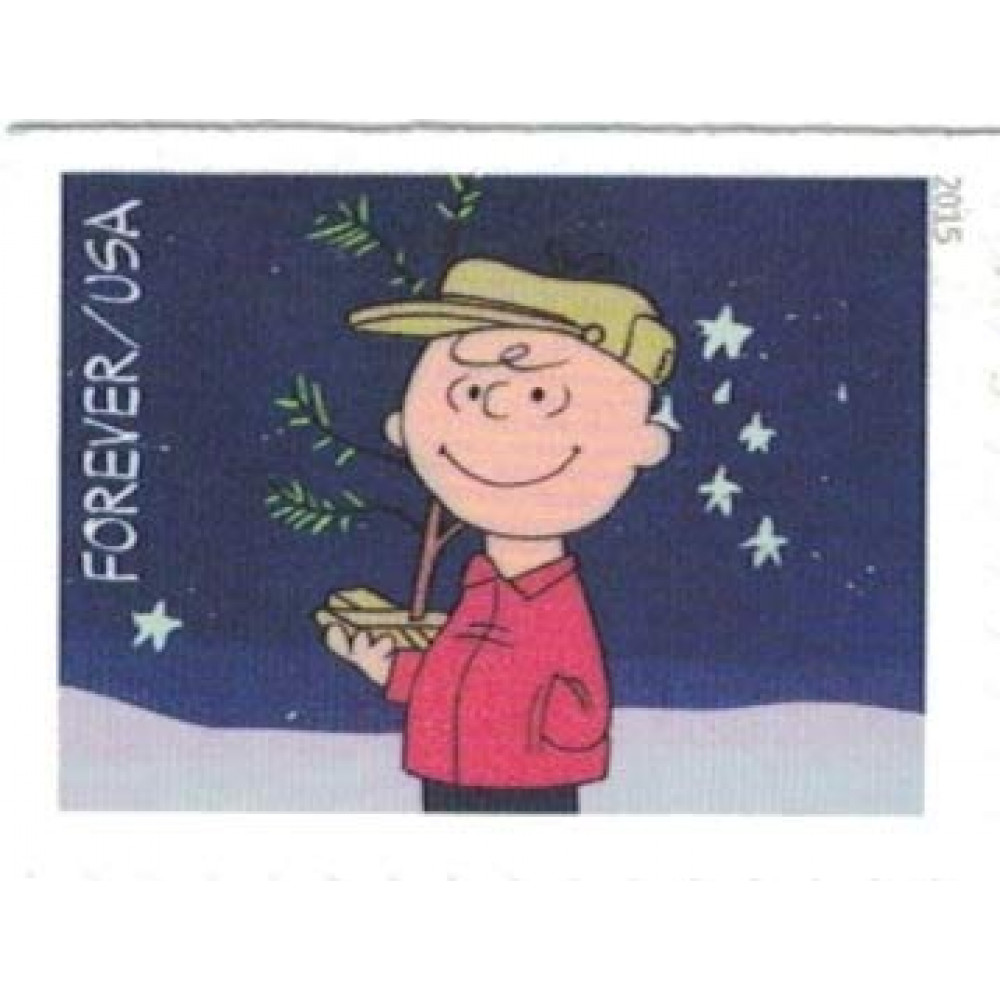(2015) USPS Charlie Brown Xmas Pane of 20 Forever Postage Stamps