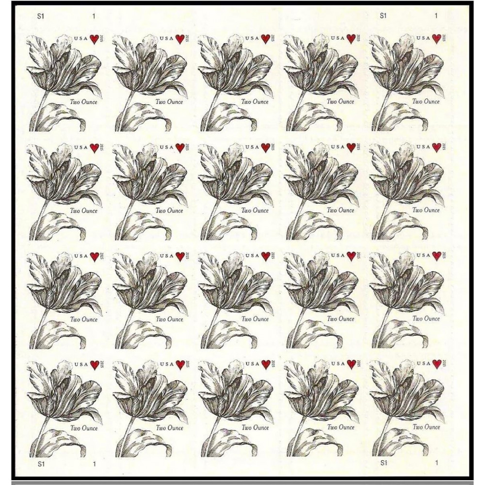 (2015) Vintage Tulip Pane Postage Wedding Stamps